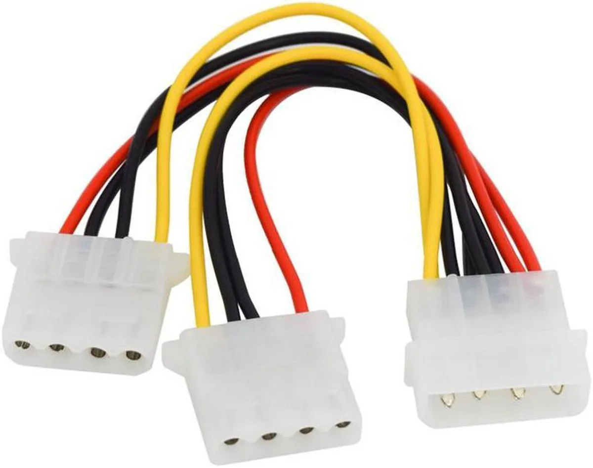 Vszerda Vszerda 18AWG 8 inch Molex 4-pin LP4 Male to 2 Female Power Splitter Cable — product photo