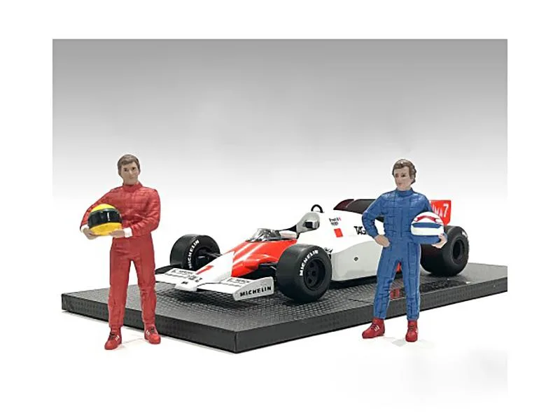 American Diorama American Diorama Racing Legends 80s Figures A B Set of 2 1/18 Scale Hobby Collectible — product photo