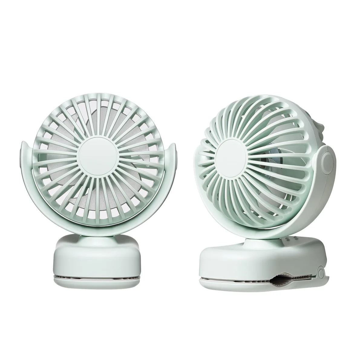  ormos Mini Bubble Clip Fan 1090806546 360° 3-Speed 1200mAh Battery Green — product photo