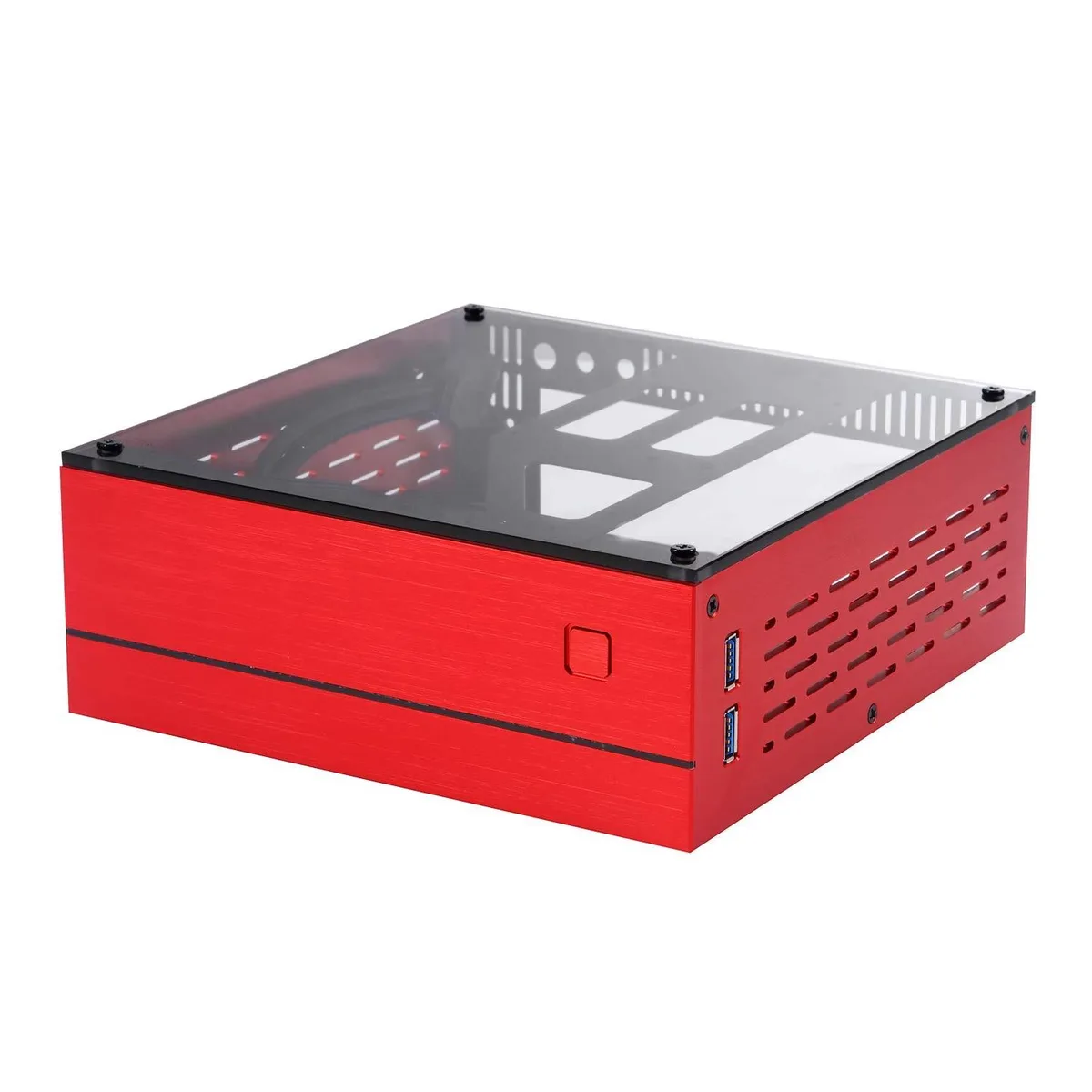 AUTENS AUTENS Goodisory A01 Mini-ITX Aluminium Chassis Red Tempered Glass — product photo