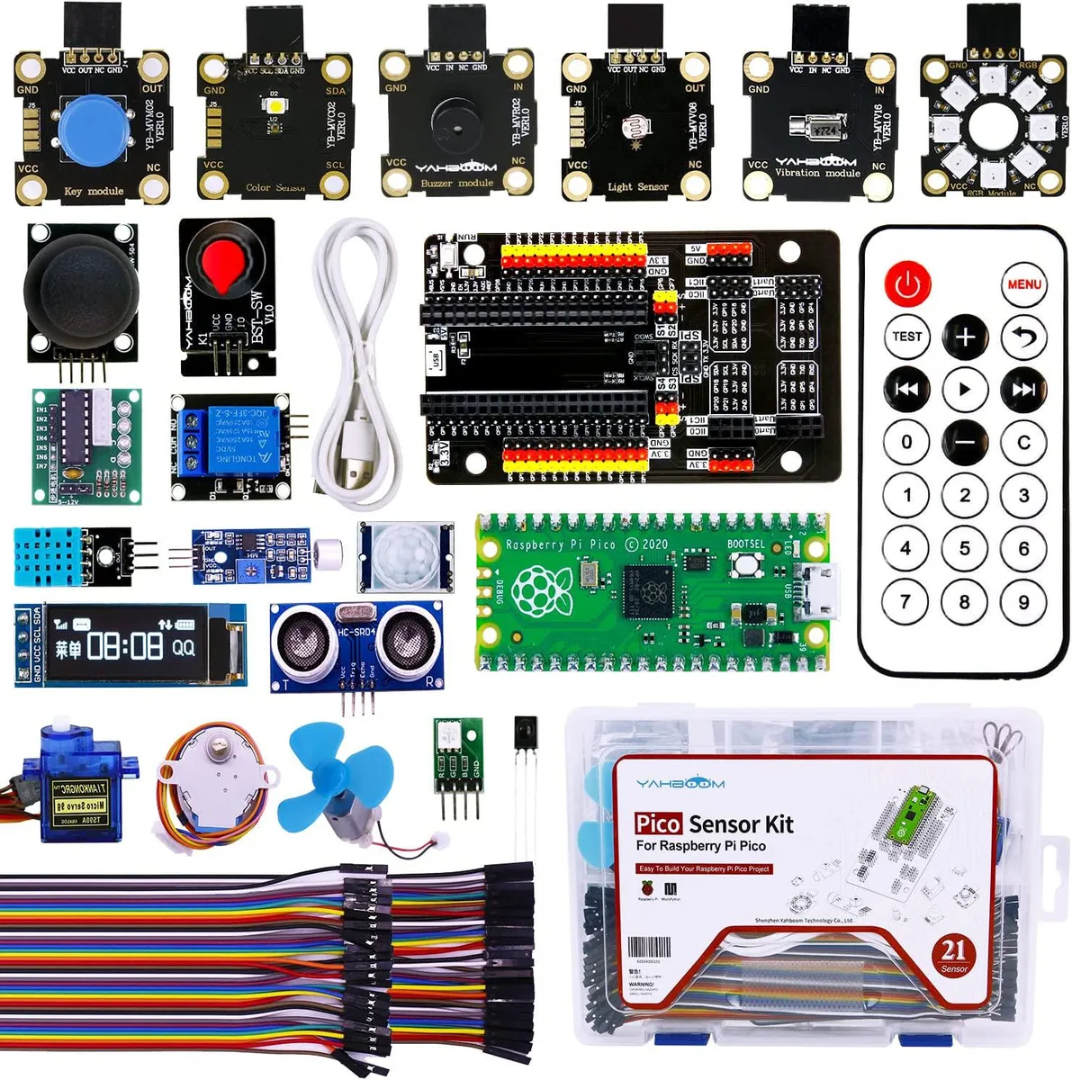 yahboom yahboom Raspberry Pi Pico Sensor Starter Kit 21 modules 31 courses — product photo