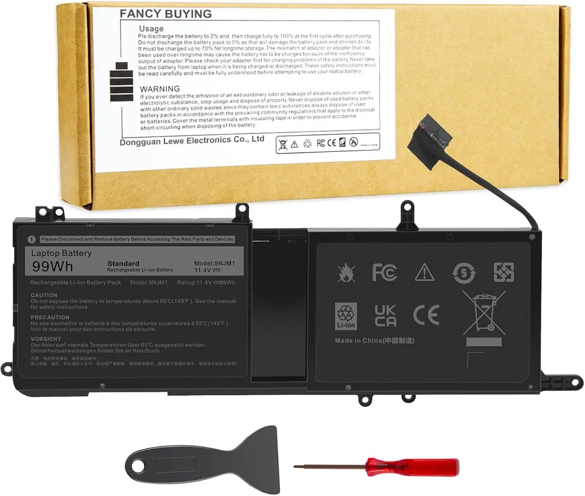TAURKENAM TAURKENAM 99Wh 11.4V Li-polymer laptop battery for Dell Alienware 15 R3 R4 17 R4 R5 — product photo