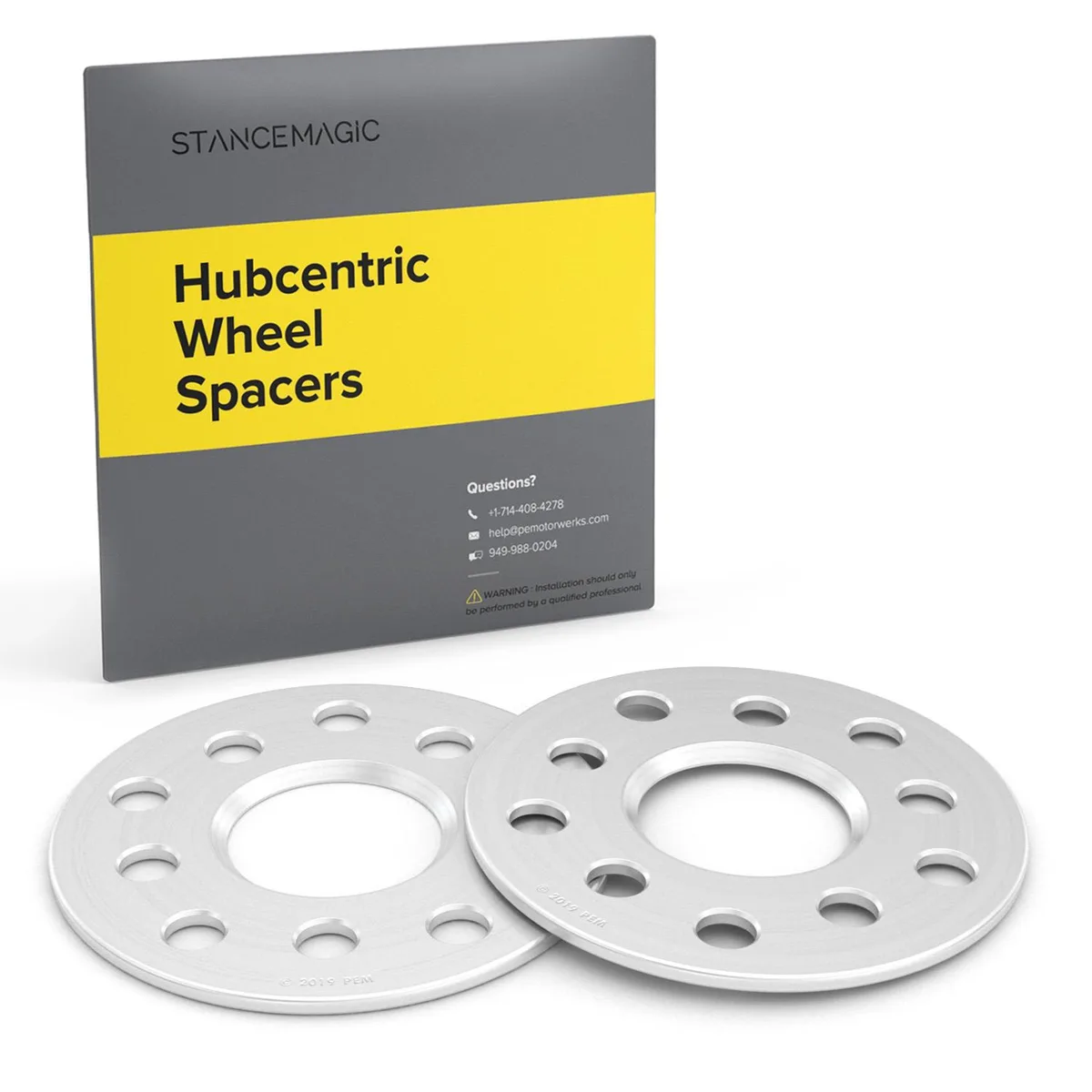 StanceMagic StanceMagic 5mm Hubcentric Wheel Spacers 5x100 5x112 57.1mm Silver 2pcs — product photo