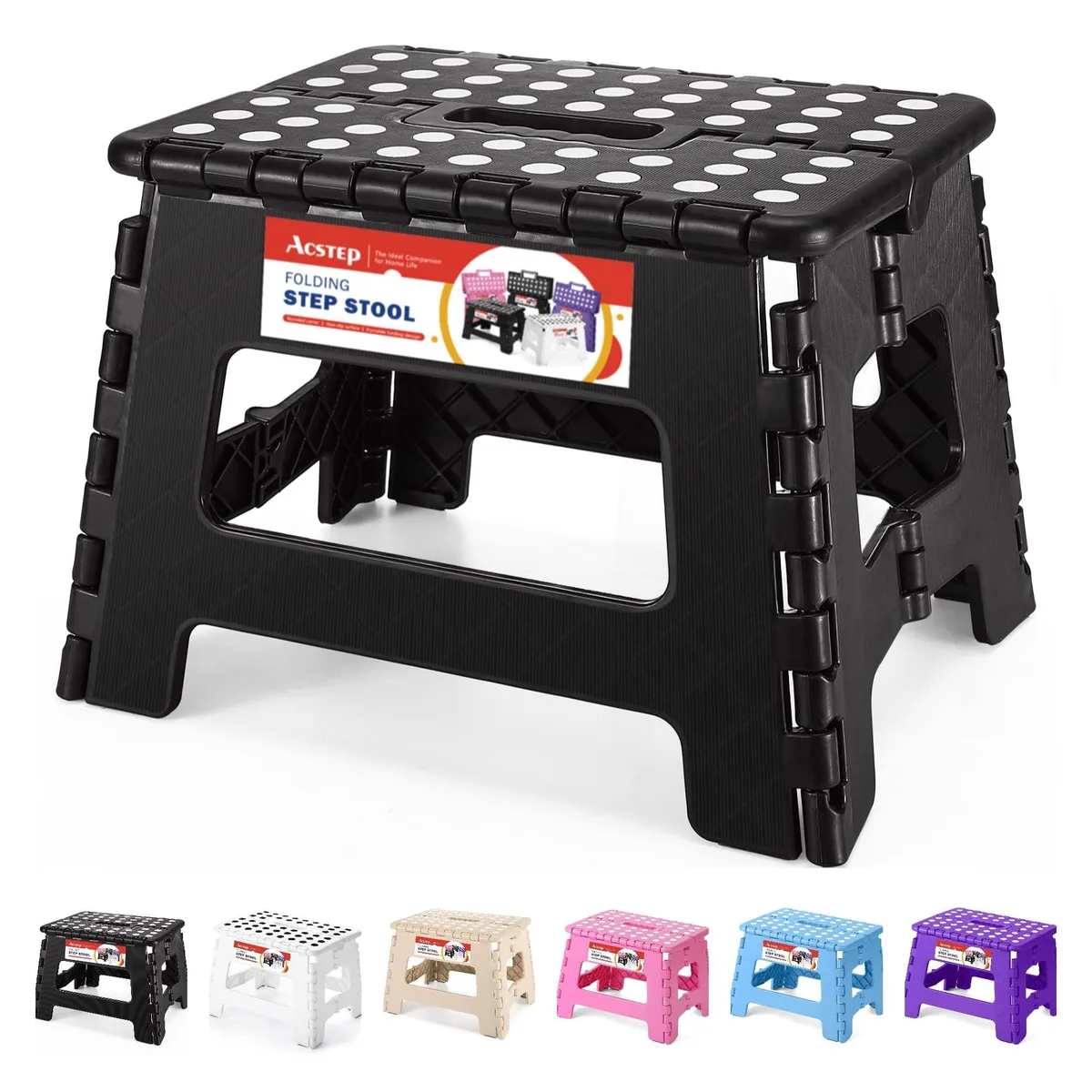  ACSTEP Step Stool 9 Inch Black 300 lb Foldable — product photo