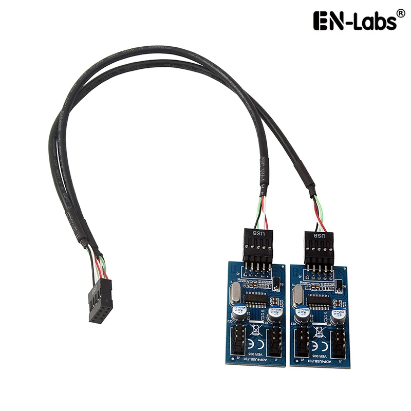 EN-Labs EN-Labs INU29P1X4 USB 2.0 9-pin 1-to-4 internal hub adapter 1ft black — product photo