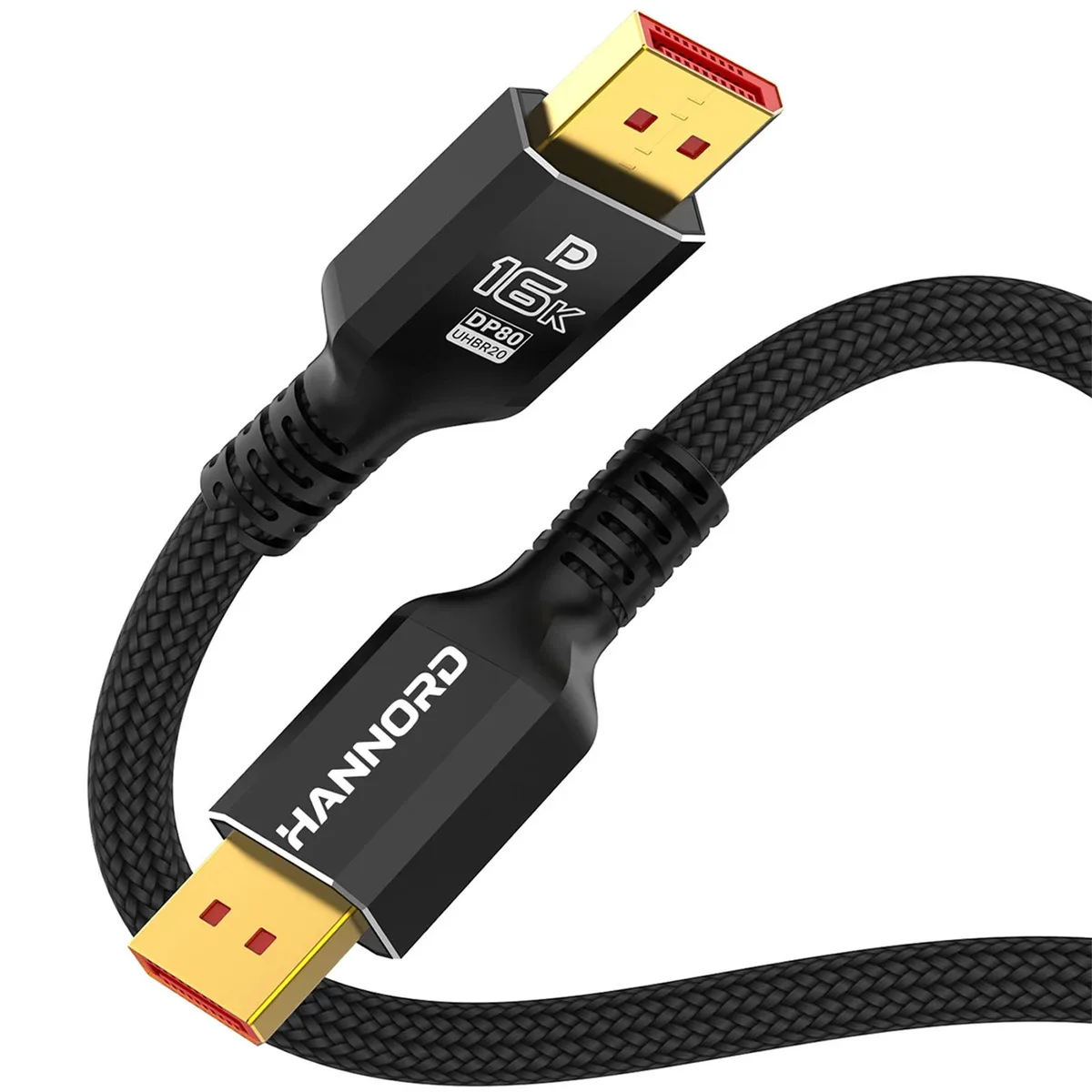 HANNORD HANNORD DisplayPort 2.1 cable DP80 VESA certified 80Gbps 3.3ft — product photo