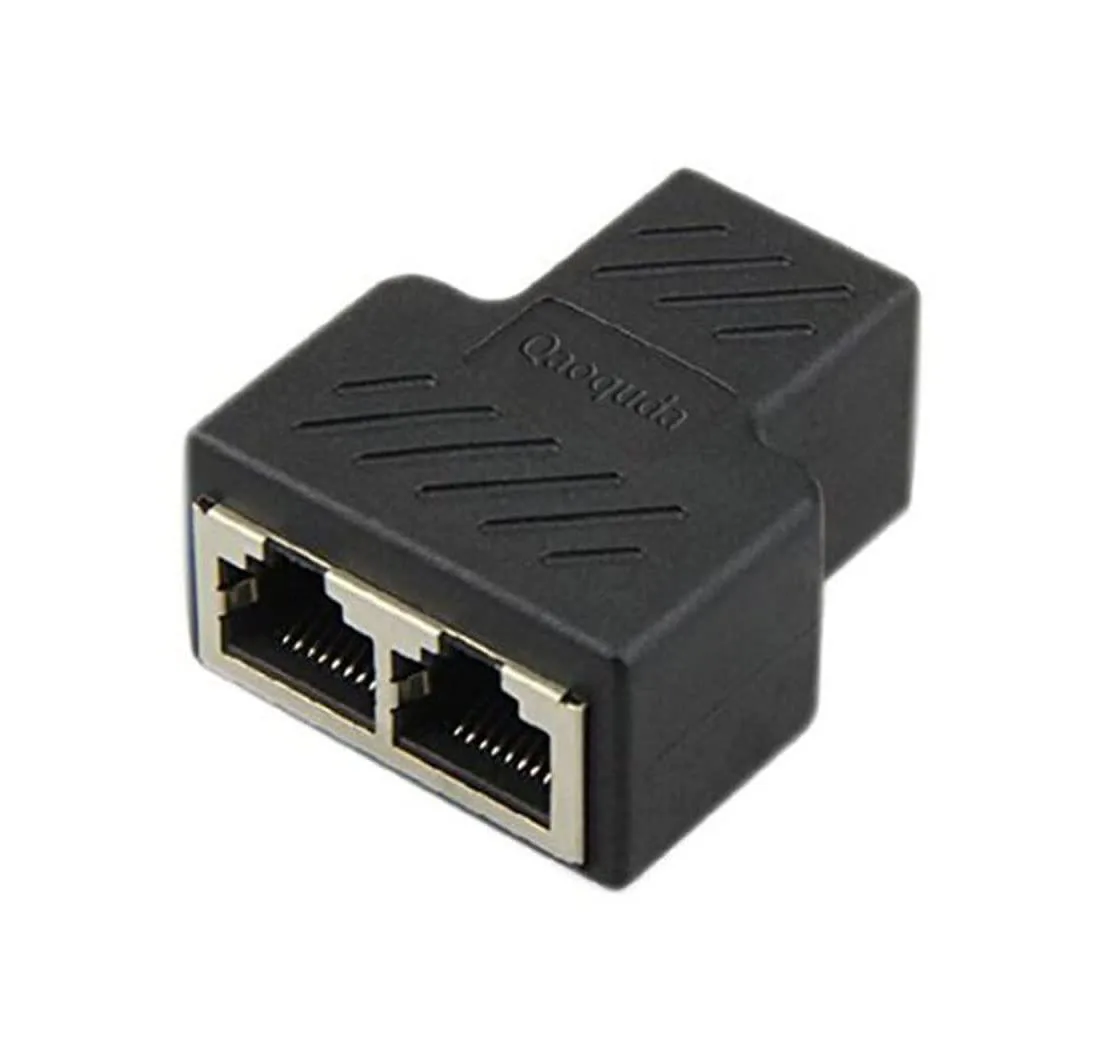 BUCIER BUCIER RJ45 Splitter Adapter 1 to 2 Female Ports CAT 5/6 Network Connector — product photo