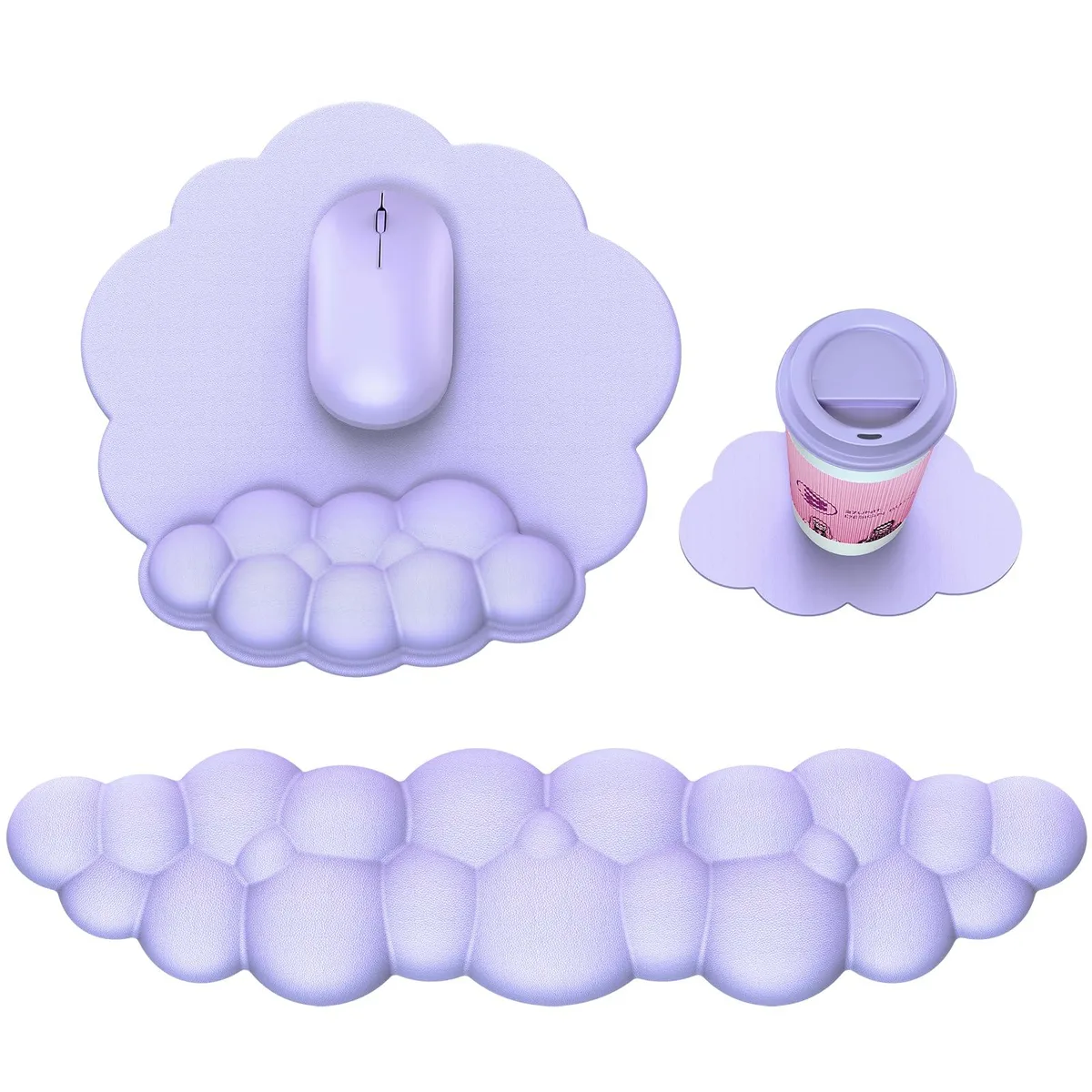  Keychron MK002 Cloud Mouse Pad with Wrist Rest Purple 16.92 x 4.33 Inches 2mm — product photo