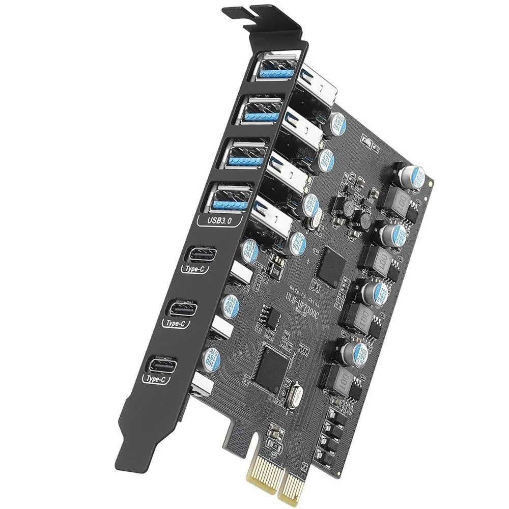 ESTONE ESTONE PCIE24A3C 7-Port USB 3.0 Expansion Card (4×A, 3×C) 5 Gbps — product photo