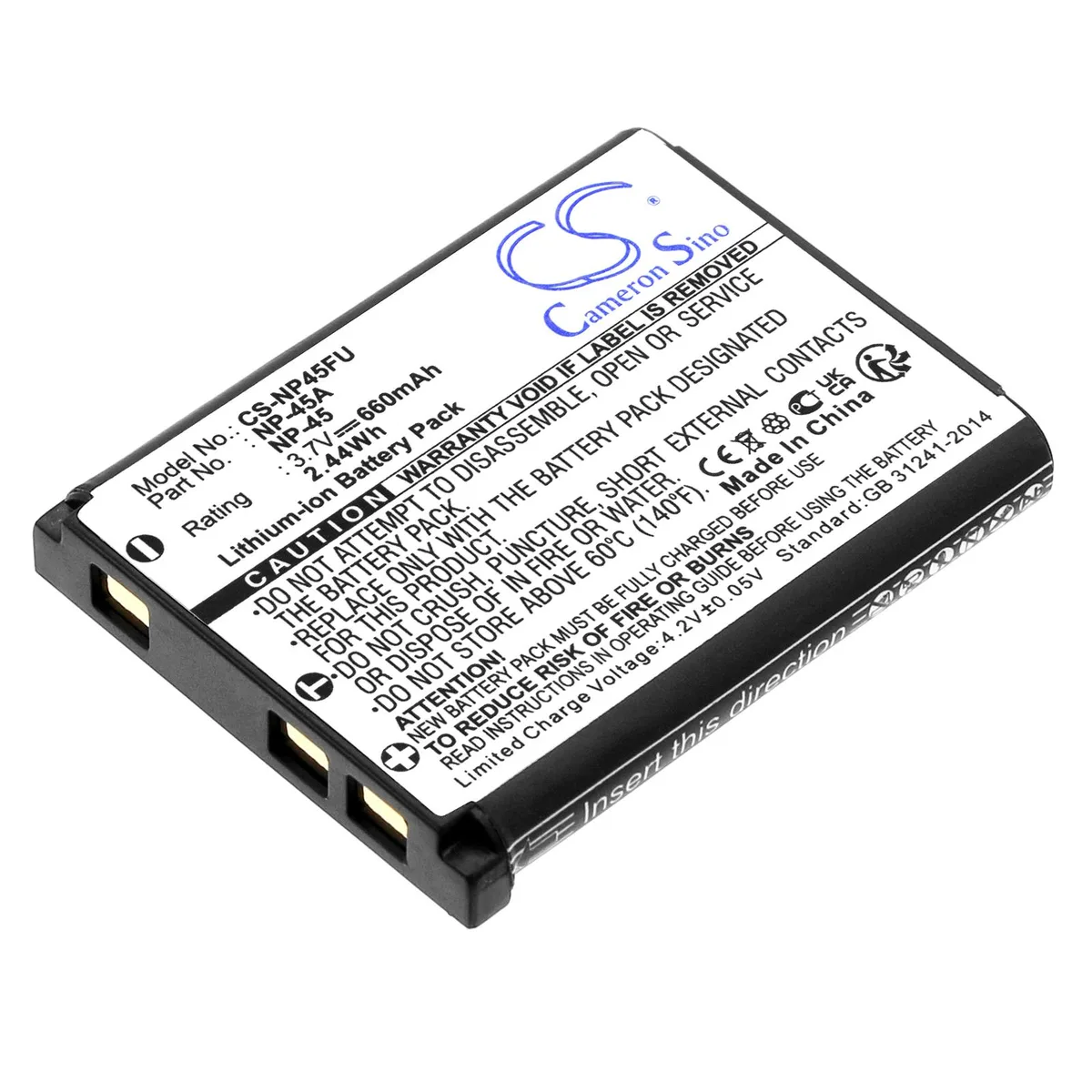 Centenex Electronics Centenex Electronics DS-CS-NP45FU barcode scanner battery Li-ion 0.66 Ah black — product photo