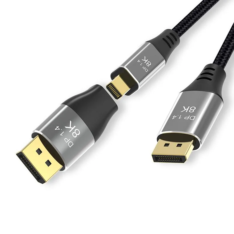 LUOM LUOM TJ-A091 Mini DP to DisplayPort 1.4 cable 10ft 8K60 4K120 32.4Gbps bi-directional — product photo