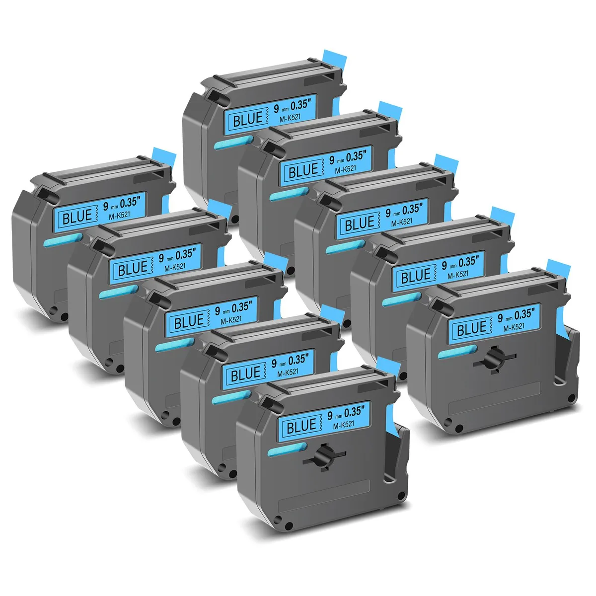 GREENCYCLE GREENCYCLE MK-521 label tape 9 mm × 8 m black on blue 20 pack — product photo