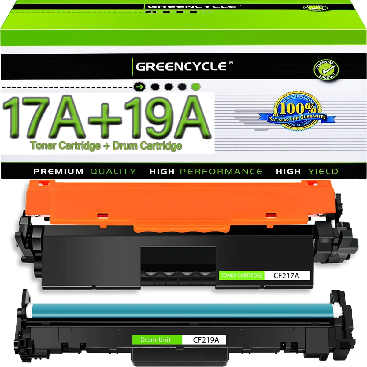 GREENCYCLE GREENCYCLE CF217A 17A Toner &amp; CF219A 19A Drum Unit — product photo