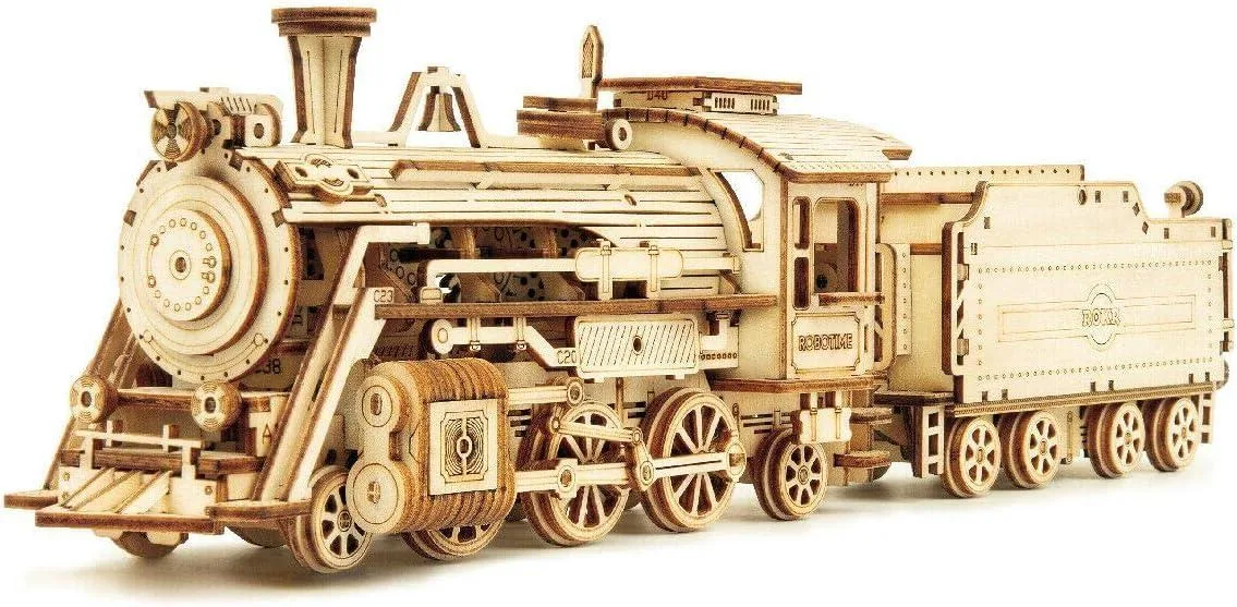 ROKR MC Series Prime Steam Express 3D Wooden Puzzle 408 pcs 12.1 x 2.7 x 3.3 in — product photo