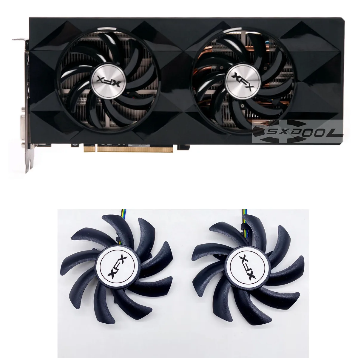 SXDOOL SXDOOL 4-wire PWM fan FirstD FDC10H12D9-C for XFX R9-470 470D 480 R9-380 380X 390 390X — product photo