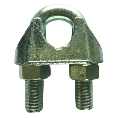 Silver malleable iron U-bolt clip for 1/8 in wire rope