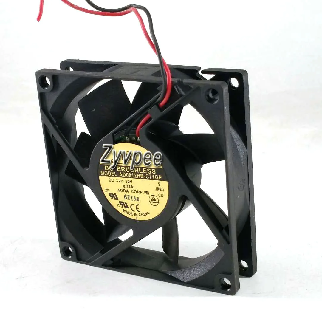 Zyvpee Zyvpee AD0812HB-C71GP 80x20mm 12V .34A 2-wire case fan — product photo