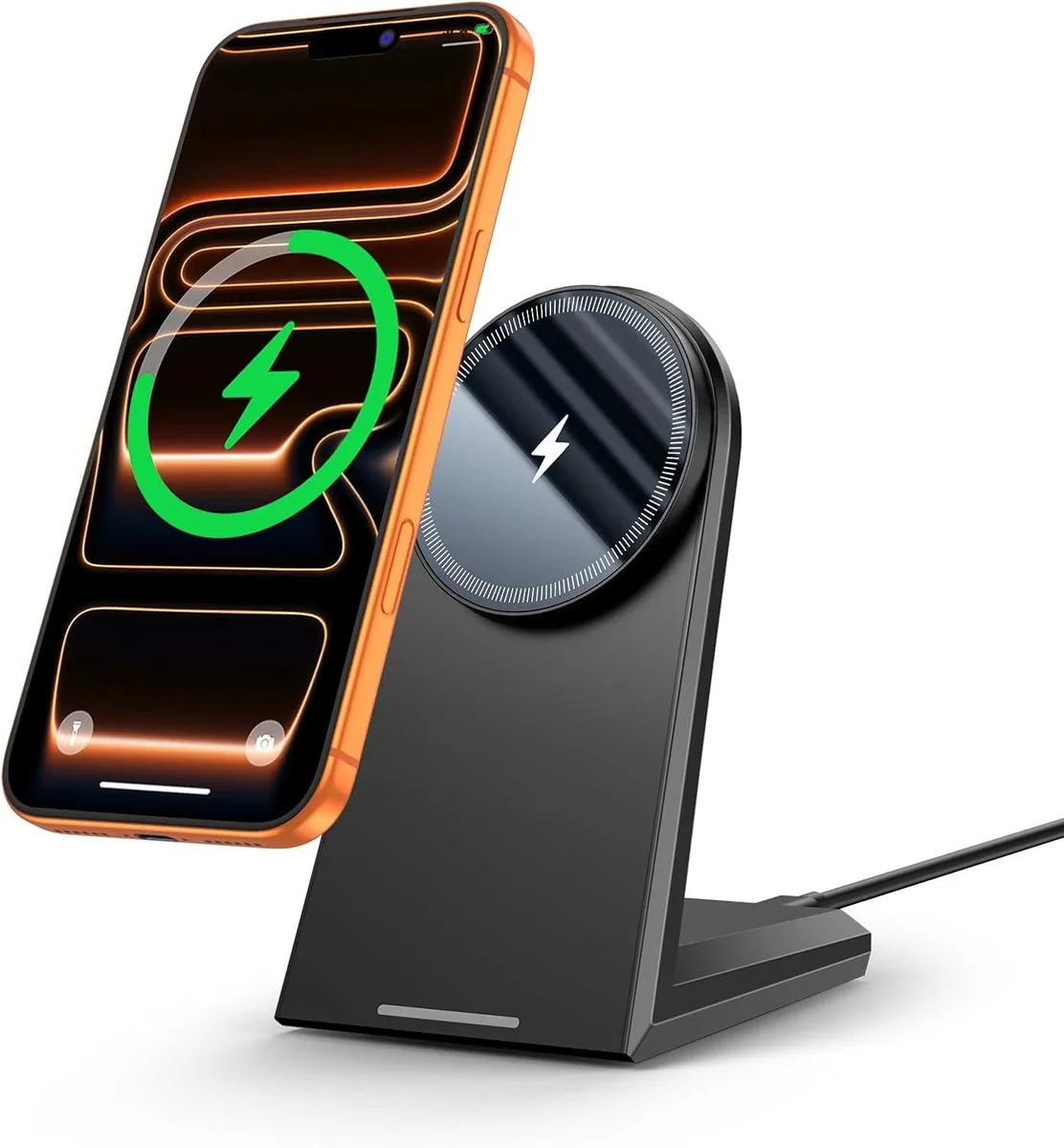 Luisport Luisport 25W Magnetic Wireless Charger Stand N52 360° Adjustable Auto-Dim LED Cooling — product photo
