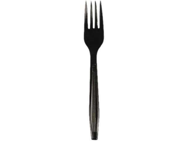 Boardwalk Boardwalk FLPSFKB Heavyweight Polystyrene Forks Black 1000/Carton — product photo
