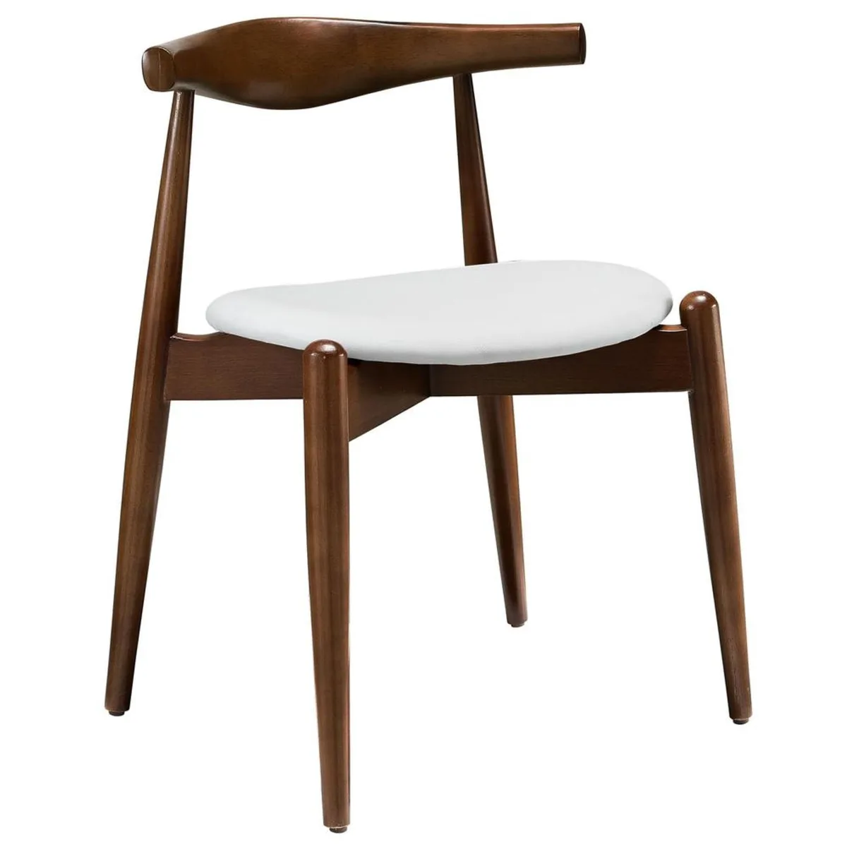 LexMod LexMod Stalwart Dining Side Chair Dark Walnut White — product photo