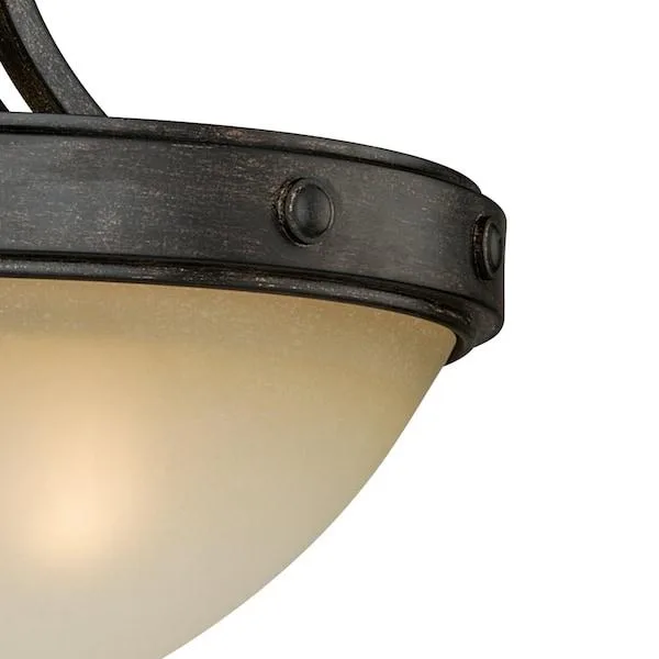 Vaxcel Halifax 14.5in semi-flush mount in walnut finish