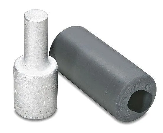 Burndy aluminium compression adapter, straight barrel, tin finish, 2.63 inch length