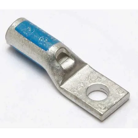 Copper compression lug with single hole and blue barrel