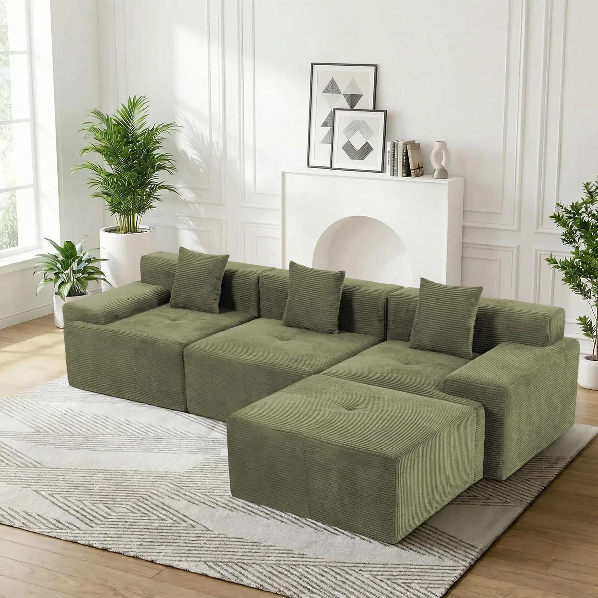 VANBOW VANBOW 119'' Cloud Sectional Sofa, Green — product photo
