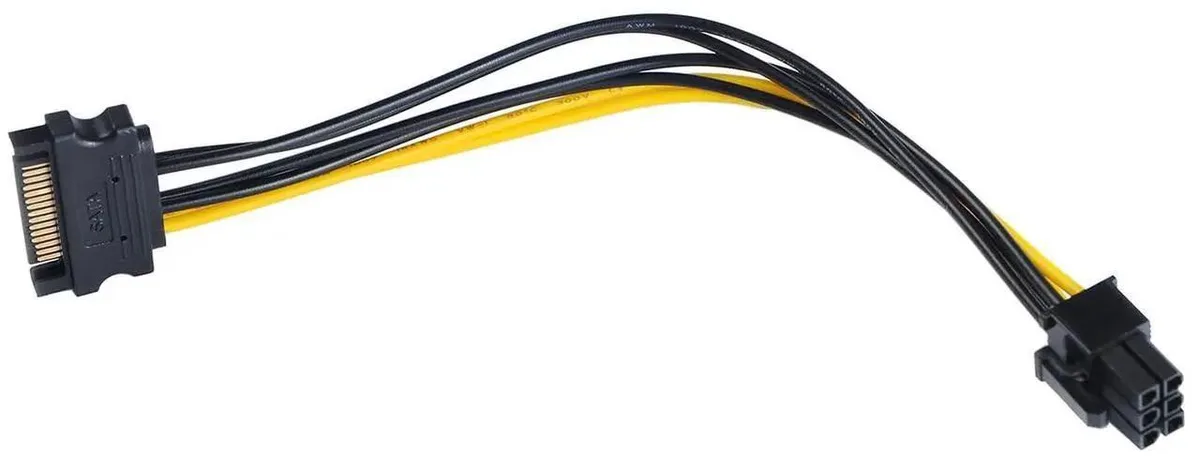 Vszerda Vszerda 15Pin SATA to 6 Pin PCI-Express Video Card Power Adapter Cable 20cm 2 Pack — product photo