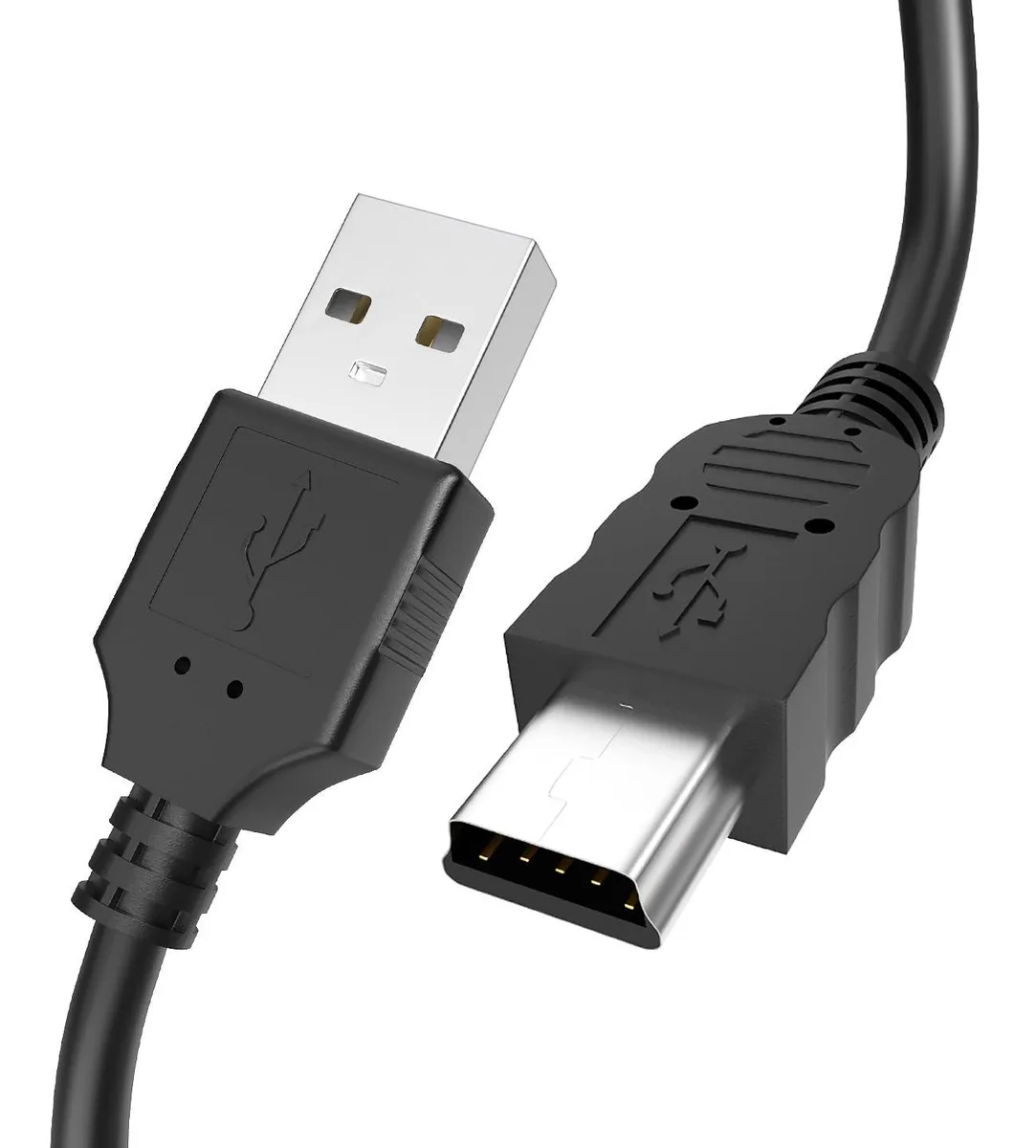  Voyorti Mini USB Cable 6.6 ft USB 2.0 Male-to-Male Black — product photo