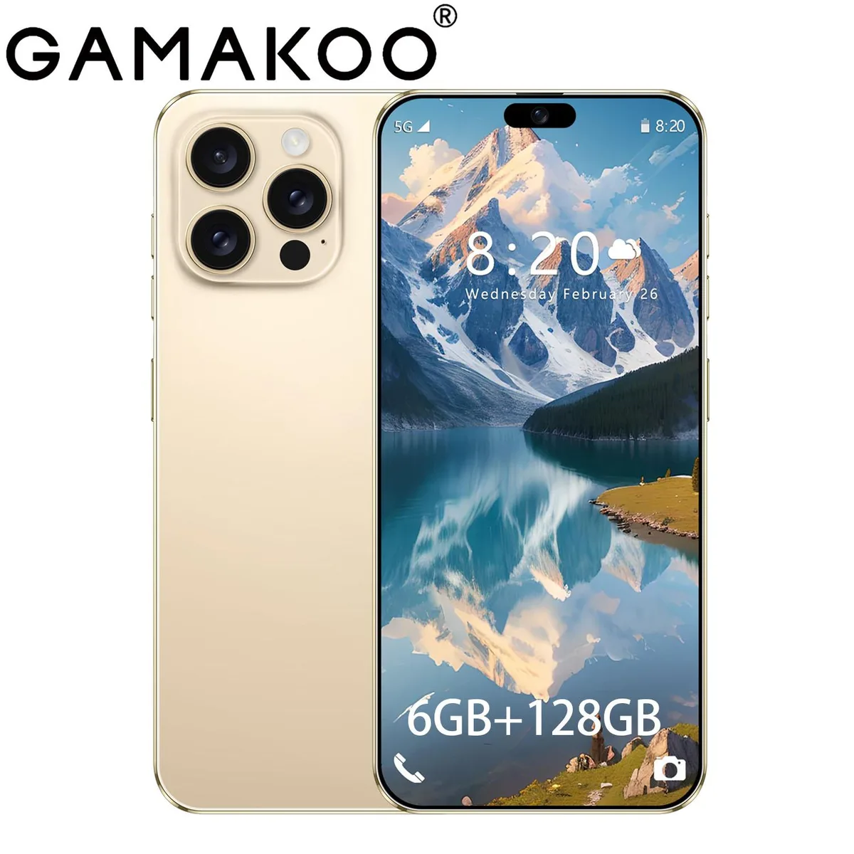 GAMAKOO GAMAKOO G16 PRO MAX 6GB+128GB Dual Sim 5G Unlocked Gold — product photo