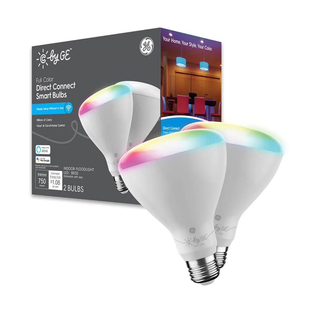 GE GE 93128986 Smart Bulb 2-Pack BR30 2000K-7000K — product photo