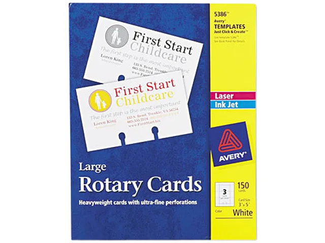 Avery Avery 5386 Laser/Inkjet Rotary Cards 3 x 5 150 Cards/Box — product photo