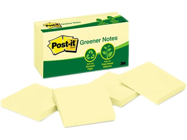 Post-it Post-it 654-RP-YW sticky notes 3 x 3 Canary Yellow 12 pads 100 sheets — product photo
