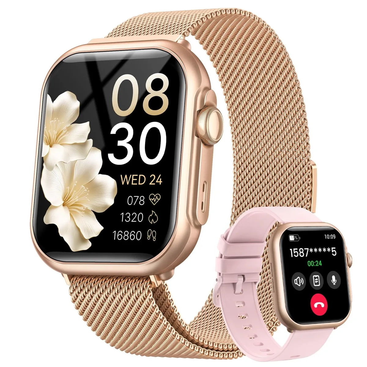  SWGOTA Smart Watch Pinksand 1.85" 1000mAh 30-Day Battery — product photo