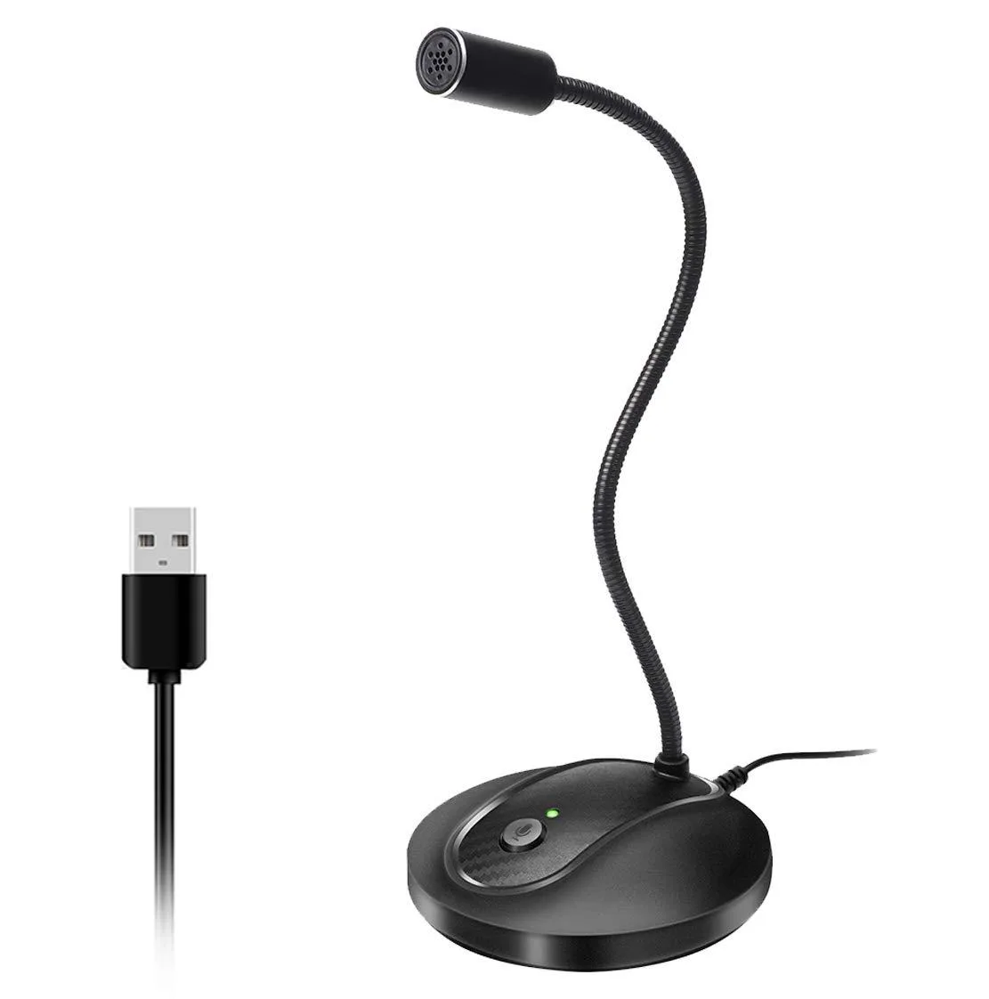  JOUNIVO JV-601 USB Microphone 360° Gooseneck Mute LED 76dB SNR — product photo