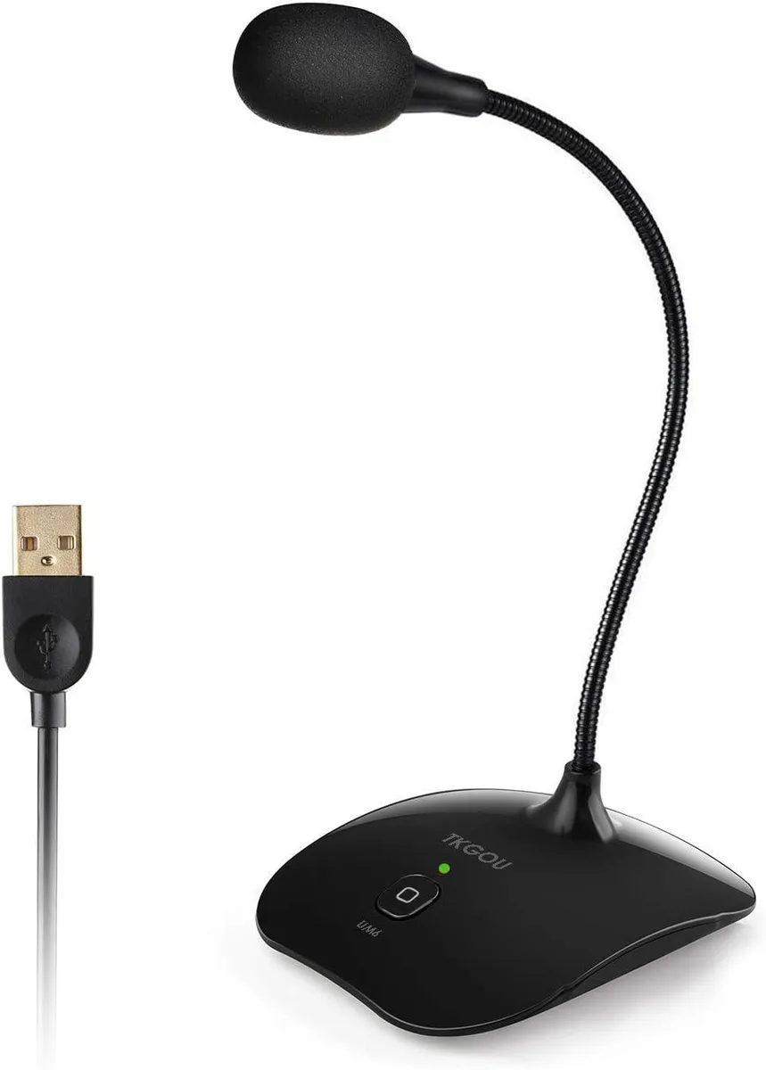  TKGOU UM6 USB microphone 360° gooseneck mute button omnidirectional 44.1kHz — product photo