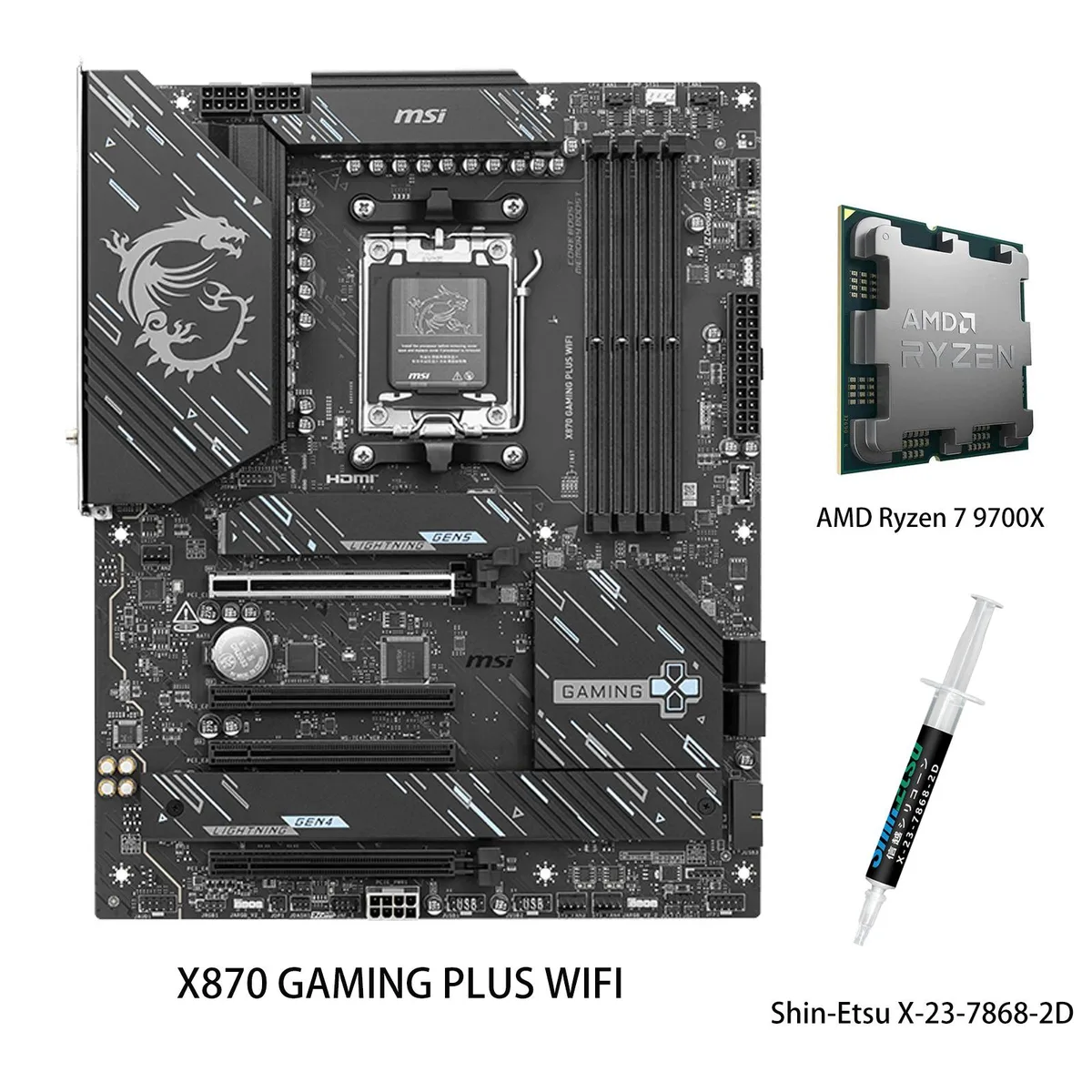 MSI MSI X870 GAMING PLUS WIFI AMD motherboard &amp; Ryzen 7 9700X CPU Combo — product photo