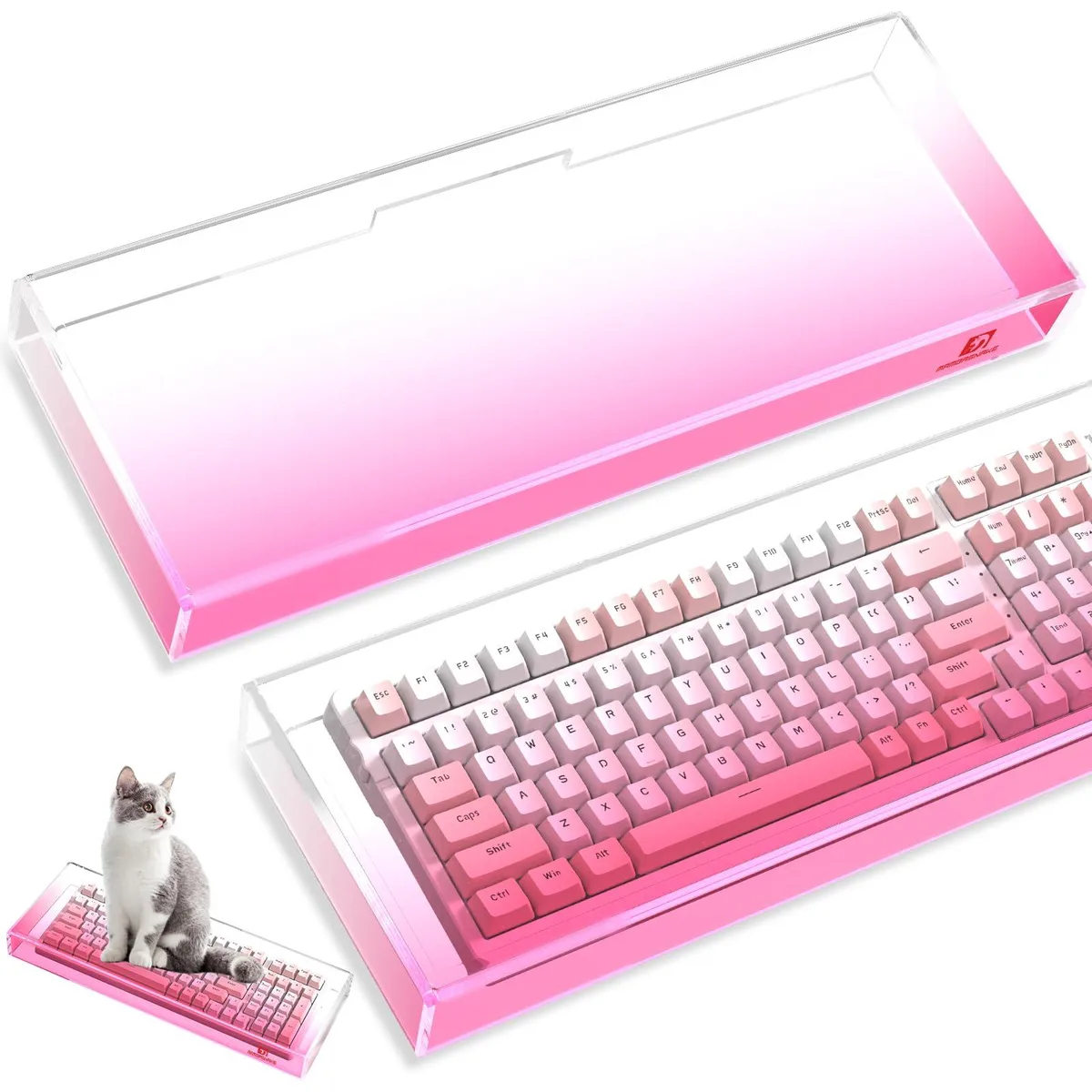  Keychron KC04 Acrylic Keyboard Cover 17.4*6.5*1.89 Pink 94/96/98Key — product photo