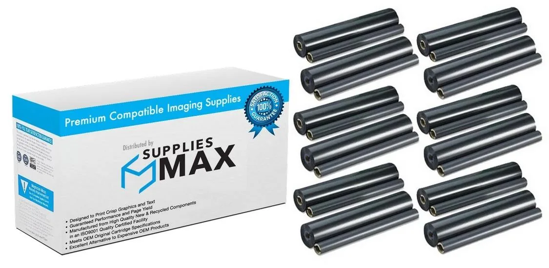 SuppliesMax SuppliesMax Compatible Fax Imaging Film 12 Pack 330 Page Yield for Panasonic KX-FA65RF_6PK — product photo