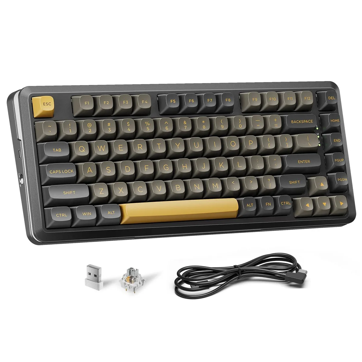  Redragon K738 75% Wireless Mechanical Gaming Keyboard 82 Keys Gasket Mount Hot-Swap Black Gold — product photo