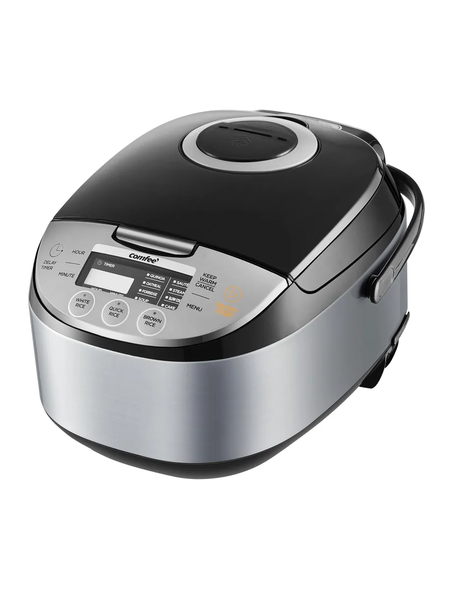 Black COMFEE' rice cooker with LCD touch panel and handle