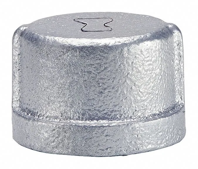 Galvanised malleable iron threaded pipe cap, 3 1/2 inch