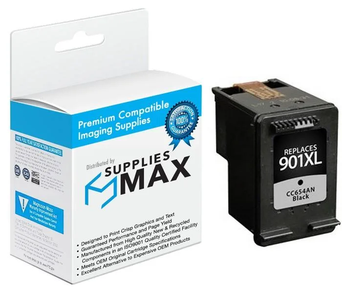SuppliesMax SuppliesMax HP CC654AN Black High Yield Inkjet Cartridge 700 Pages — product photo