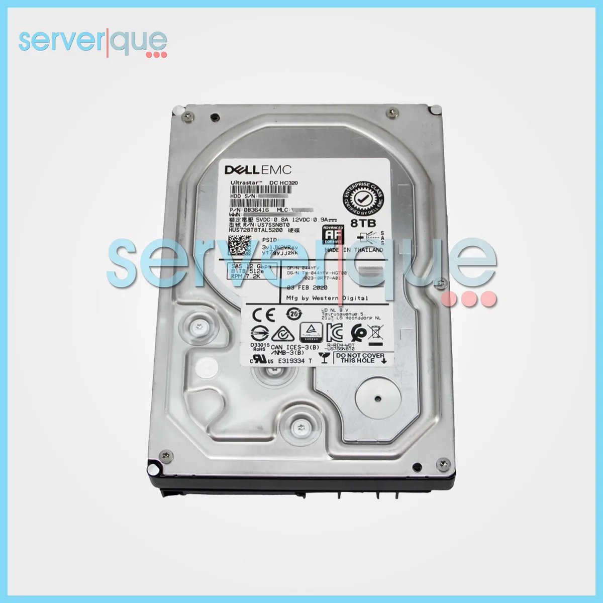 DELL DELL HUS728T8TAL5200 8TB 12Gbps 7.2K SAS 3.5" internal hard drive — product photo
