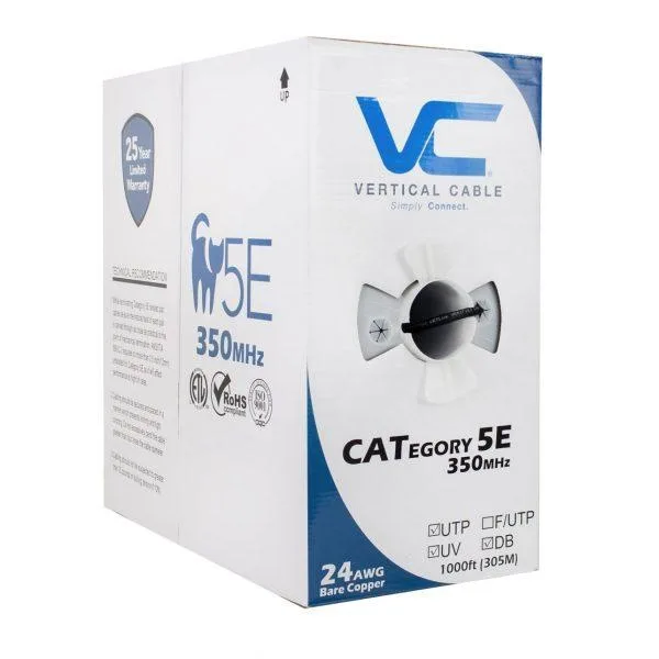 FireFold FireFold CAT5E-1KCMXF-BLK 24AWG 350MHz 1000ft network ethernet cable — product photo