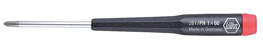 Wiha 26114 precision Phillips screwdriver #1 tip 100mm shaft chrome finish