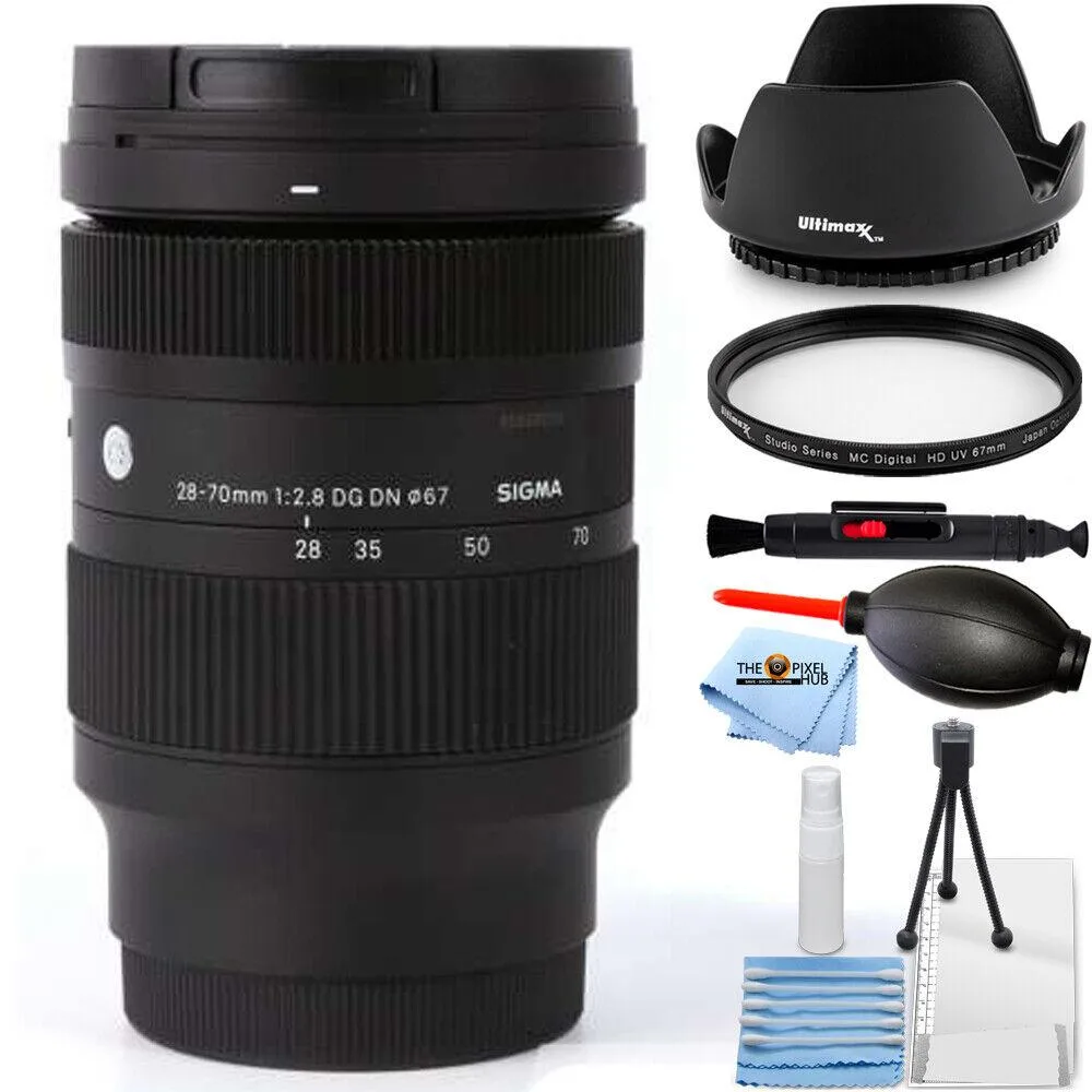 SIGMA SIGMA 28-70mm f/2.8 DG DN Contemporary Sony E 592965 UV Filter Bundle camera lens — product photo