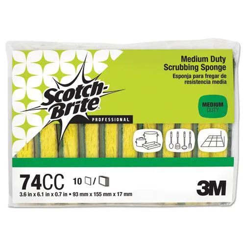 3M 3M 74CC Scotch-Brite Dual-Action Scouring Pad Cellulose Sponges 10 Pack — product photo