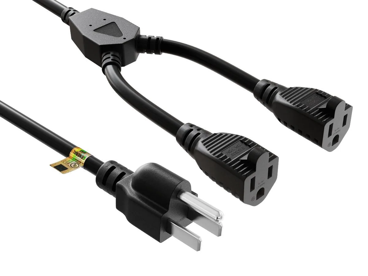 Cable Leader Cable Leader 72in 14 AWG NEMA 5-15P to 2x 5-15R Power Splitter Cord — product photo